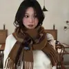 Bufanda Tejida Suave y Cera de Cachorro Lindo con Lana para Mujer Invierno Estilo Coreano Bufanda Larga Cálida Chal de Estudiante