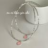 Collar Onihan S925 de plata esterlina con forma de corazón y forma de corazón, diseño único, cadena de clavícula con sentido avanzado.