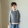 Suéter de cachemira para niños, suéter para niños, suéter para niñas, camisa de punto para niñas, suéter de lana gruesa de estilo occidental para niños medianos y grandes de otoño e invierno