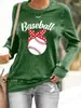 Estación Independiente de Comercio Exterior Tienda Autoconstruida shopify Amazon Transfronterizo Lucky CAMISETA DE MANGA LARGA PARA MUJER con Estampado de BÉISBOL