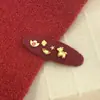 Accesorio Rojo Original para el Cabello de Año Nuevo, Pinza de Pelo de Felpa para Mujer, Pinza Lateral de Gama Alta, Pasador, Pinza para Flequillo, Accesorio para el Cabello