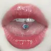 Amazon Wholesale Zirconio Acero Inoxidable Uña de Lengua Chica Popular Diamante Brillante Pieza Súper Brillante Perforación Genial Joyería para Piercing Anillo para la Lengua