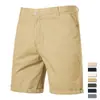 Pantalones Cortos Casuales de Algodón para Hombre de Comercio Exterior 2026, Pantalones de Vestir Rectos de 5 Puntos, Talla Grande, Color Sólido, Ropa para Hombre Estilo de Comercio Exterior