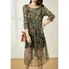 Vestido de Seda Floral Estilo Francés Ropa para Mujer 2026 Verano Nuevo Adelgazante Floral de Longitud Media Vestido de Hada de Seda de Morera