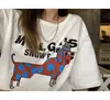 [En Stock] Camiseta de Manga Corta con Estampado de Letras VC para Mujer, Nuevo Diseño de Verano, Top Único Holgado para Mujer