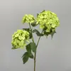 Flor de hortensia artificial de alta calidad, flor falsa de un solo tallo, flor de bola de nieve, decoración para sala de estar y mesa de comedor, arreglo floral, hortensia de madera