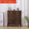 Armário de Sala de Estar de Madeira Maciça Estilo Americano Armário de Armazenamento Armário Balde Vintage Aparador Mesa de Cabeceira Simples Armário de Armazenamento para Entrada Livre de Instalação