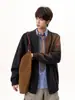 Cardigan Tricot Retrô Americano com Zíper Duplo Masculino e Feminino Outono Novo Estilo Preguiçoso Malhas Top Simples Solto