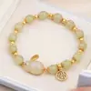 Pulsera de Conejo de Jade Estilo Mismo que el Libro Rojo Pequeño para Mujer Ins Nicho de Alta Apariencia Pulsera de Estudiante Regalo Antiguo para Mejor Amiga