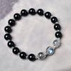 Pulsera de Obsidiana Natural para Mujer Nuevo Estilo Chino Pulsera para Mujer Obsidiana Plateada Imitación Color Azul Mar Pulsera Lujo Ligero