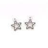 Nueva estrella hueca de cinco puntas 1G plata antigua 17*15mm pulsera collar colgante joyería retro aleación 100/bolsa