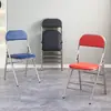 Venta Directa de Fábrica Silla Plegable, Silla de Acero Inoxidable Engrosada, Silla Plegable Específica para Restaurante, Silla de Oficina para Conferencias, Silla de Entrenamiento con Respaldo