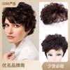 Peluca de mediana edad y para ancianas, cabello corto rizado de madre, transpirable, pieza de repuesto, cobertura de cabeza de una pieza, peluca para canas en stock