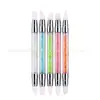 Caneta de silicone para unhas, caneta de gravação oca, 5 canetas para unhas, conjunto com escova macia para unhas e suporte para caneta de broca
