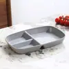 Plato de desayuno dividido para el hogar estilo Ins, plato de fruta, plato largo cuantitativo para reducción de grasa, control de peso, comida, plato de tres compartimentos, venta al por mayor
