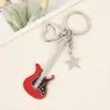 Llavero de Guitarra Eléctrica Ins Colgante Estilo Rock Metálico Llavero Creativo Musical Personalizado Tendencia Accesorios Geniales