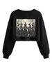 Meninas serão meninas Amazon Wish loja independente moda casual feminina transfronteiriça cropped moletom