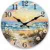 Reloj de Pared Artístico Jarrón Margarita Marina Escenario de Playa Oceánica Reloj Creativo Sala de Estar Dormitorio Casa de Huéspedes Reloj de Pared Decorativo