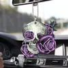 Decoraciones Acrílicas 2D de Calavera y Rosa para Halloween Colgantes para Coche Decoraciones Transfronterizas de Productos Nuevos