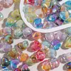 Corazón de Azúcar Bicolor 2.5 Agujero Recto Corazón de Melocotón Facetado Cuentas para Cadena de Teléfono Móvil Llavero Accesorios DIY