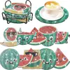 Posavasos de Pintura de Diamantes 5D5D DIY Wansheng Nuevo Llegada Calavera Acrílico Aislamiento Térmico Base para Taza con Estante Pegatina de Diamantes