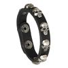 Direto da fábrica braceletes de couro populares japoneses e coreanos atacado pulseira de couro de vaca fileira única caveira punk pulseira