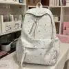 Mochila Escolar Série Estrelada Tingida com Névoa Sonhadora Estilo Coreano Transparente e Translúcida para Meninas do Ensino Fundamental II e Médio para Aula e Passeios Mochila Pequena