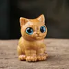 Atacado Sandália de Ouro Esculpida Totoro Figura de Madeira para Mesa de Escritório Ornamento Madeira Maciça Gatinho Fofo