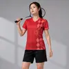 Trajes de manga corta para primavera y verano para hombres y mujeres, ropa de bádminton de secado rápido, ropa deportiva transpirable para competición y entrenamiento de tenis de mesa, personalizable con impresión