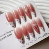 Comercio Exterior Rubor Borde de Encaje Uñas Estilo Francés Puro Lustre Elegante Blanqueamiento Manicura Parche para Uñas Postizas Parche para Uñas Terminado