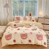 Nuevo conjunto de cuatro piezas estampado de algodón con aloe vera, amigable con la piel, para uso en casa, conjunto de cuatro piezas al por mayor, conjunto de cuatro piezas de algodón suave lavado