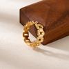 Anillo de correa en forma de I de acero de titanio creativo europeo y americano, diseño de industria pesada, nuevo anillo de acero inoxidable de cadena cuadrada exagerada