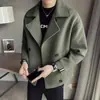 Gabardina Abrigo para Hombre Otoño e Invierno Abrigo Corto de Lana Diseño 2020 Sentido de Diseño Moda Coreana Atractivo Viento Británico Abrigo de Lana