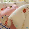 Juego de cuatro piezas de terciopelo de leche invierno cálido engrosado funda de edredón de terciopelo coral vellón de doble cara sábana de franela juego de tres piezas
