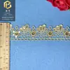 Estilo Étnico Fio de Ouro Lantejoula Renda Bordada Solúvel em Água Renda Oca de 4cm Acessórios para Vestuário Decorações de Gola DIY