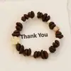 Pulsera de Grano de Café de Cerámica Jingdezhen, Refrescante y que no se decolora, Joyería de Alta Gama para Mujer, Accesorio Versátil de Nuevo Estilo Chino, Mayoreo