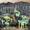 Camiseta Unisex de Marca de Moda Transfronteriza Estilo Americano Mezcla de Ángel High Street Pedrería Vintage Holgada Manga Corta Estampado Integral