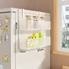 Prateleira Lateral para Geladeira, Organizador de Cozinha Multifuncional, Suporte com Ganchos Multicamadas Sem Furos