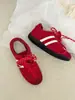 Shisanxing 2026 Otoño Nuevos Zapatos de Entrenamiento Alemanes de Cuero Mate de Moda Versátiles Zapatos A-Gan Temporada de Regreso a Clases Zapatos Casuales para Mujer