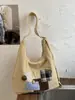 Otoño/Invierno Nuevo Bolso de Pana de un Hombro Bordado Lindo Gran Capacidad Estilo Coreano Simple Moderno Versátil Bolso Cruzado