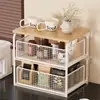 Prateleira de Armazenamento para Mesa de Escritório Suporte para Copo de Água de Cafeteira Armário de Mesa de Jantar Lanches Gaveta tipo Prateleira de Armazenamento para Escritório