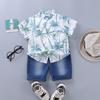 Ropa Infantil 2025 Nuevo Estilo Verano Camisas de Manga Corta y Shorts para Niños Conjunto de 2 Piezas 1-2-3 Años 4 Ropa Moderna para Bebés y Niños 35866