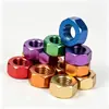 Porca Hexagonal de Liga de Alumínio Colorida Parafusadeira Hexagonal Anti-afrouxamento Tampa de Parafuso Hexagonal Leve M3M6M8