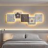 Pintura Decorativa para Dormitorio Estilo Silencioso Lámpara de Atmósfera LED Moderna y Simple Pintura con Sentido Avanzado Colgante de Pared de Fondo para Mesita de Noche