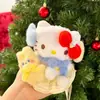 Nuevo Llavero de Peluche Original Hello Kitty Invierno Nuevo Conjunto Cálido Colgante de Bolsa de Regalo Gato Kt