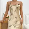 Bata de Verano Transfronteriza de Seda Hielo Sin Mangas Falda Corta Falda de Tirantes Sexy para Mujer Delgada Estampada