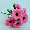 Pantalla fotográfica de Yiwu, simulación de flores, flores de seda, crisantemo plano, 7 flores de gerbera, venta directa de fábrica al por mayor