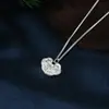 Colgante de Cerradura de Longevidad de Plata Pura 990, Collar con Colgante de Nudo de Bambú para Avance Profesional Paso a Paso, Wholesale de Collares DIY