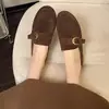 Nuevas Mules de Cuero Suave Estilo Retro Otoño 2026 para Mujer con Cierre de Hebilla, Mules Casuales sin Cordones para Mujer