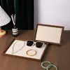 Pronta Entrega Dropshipping Transfronteiriço Cor Nogueira Negra Bandeja Exibidora de Joias Display de Balcão Transmissão Ao Vivo